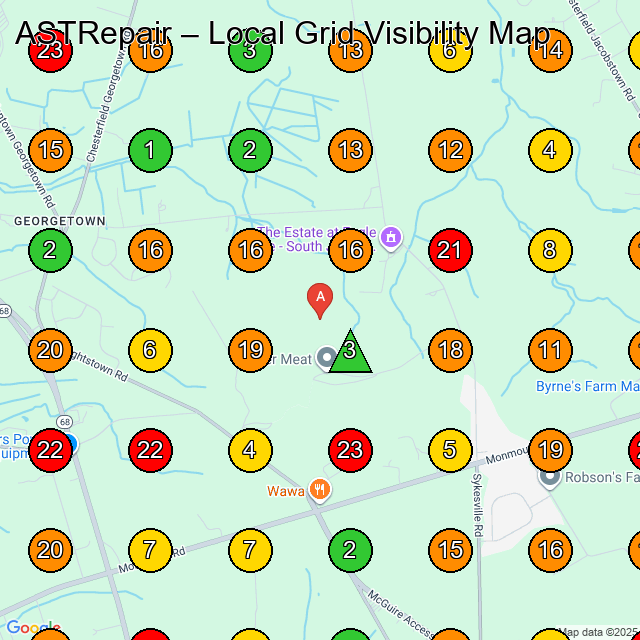 ASTRepair Appliance Repair Service GeoGrid ranking map for None